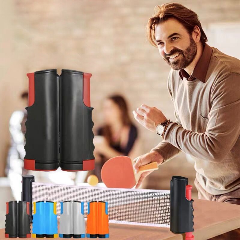 Rede portátil de tênis de mesa, rede de ping-pong retrátil para substituição, conjunto de raquete de tênis de mesa