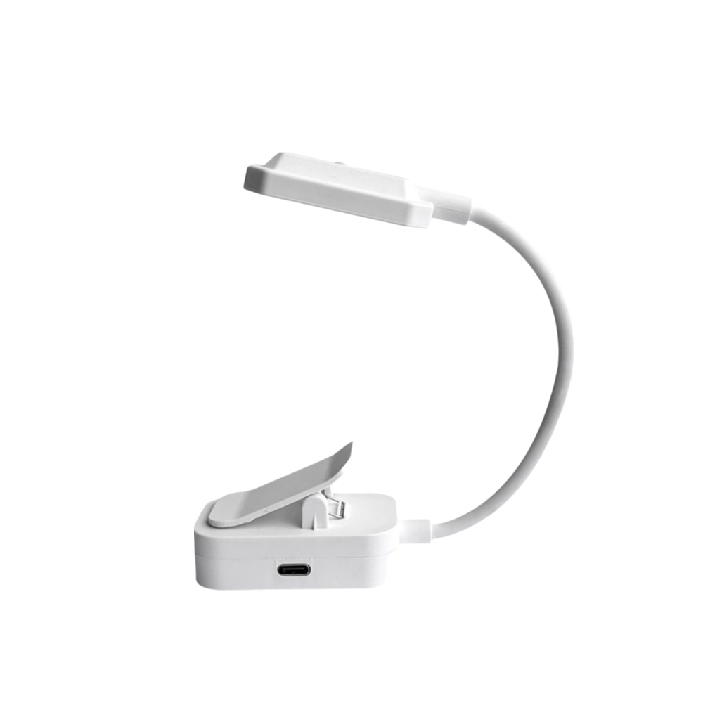 3 standen led-clip leeslamp, traploos dimbaar, flexibele hals, draagbaar, drie kleurtemperaturen, lang indrukken voor aanpassing: 6-10w