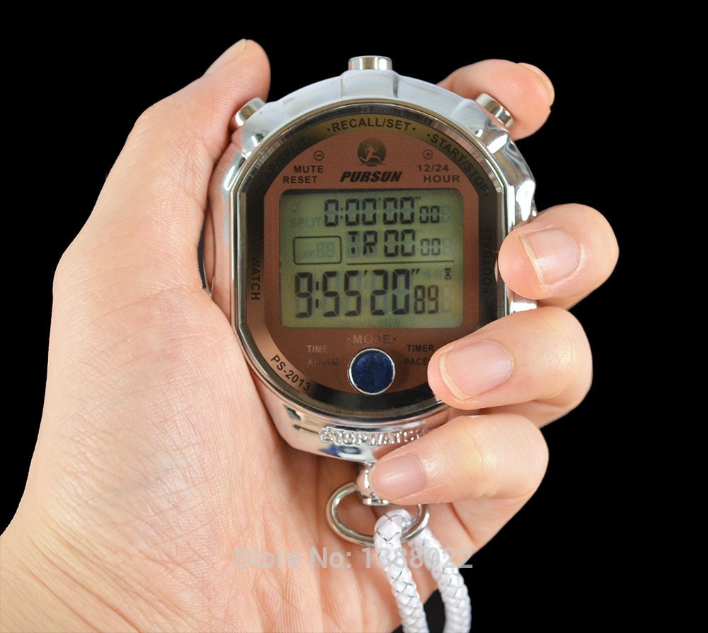 Digitale Sport Stopwatch Timer 1/1000 Tweede Professionele Chronograaf Counter Lcd Training Handheld Sport Stopwatch Met Riem