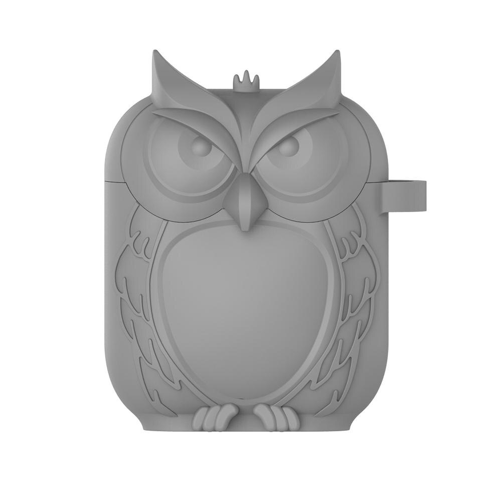 Groupe Vertical Vertical pour Apple AirPod Chic Unique hibou forme Gel de silice écouteur étui de protection couverture r29: gray