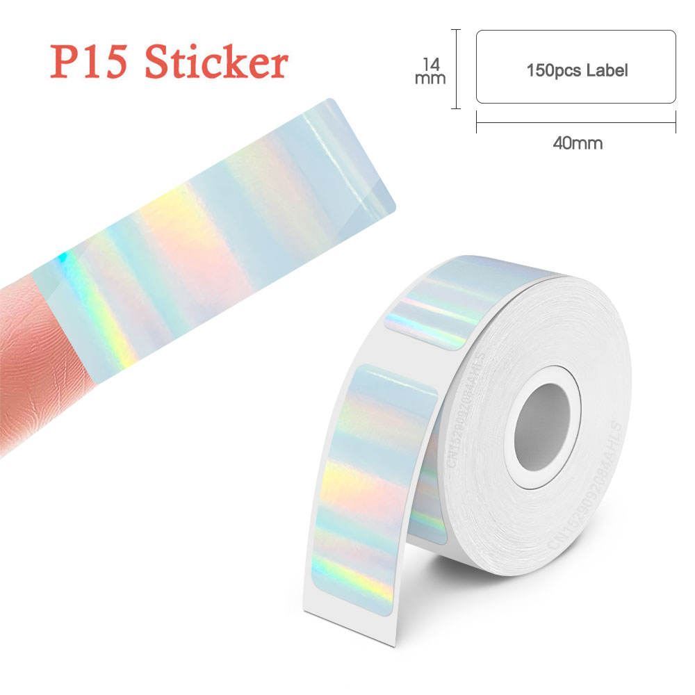 Marklife P15 transparenter Aufkleber, 14 mm x 30 mm, Thermo-Rollenpapier für P15 P12 Etikettiermaschine, wasserfestes selbstklebendes Etikettenband: C