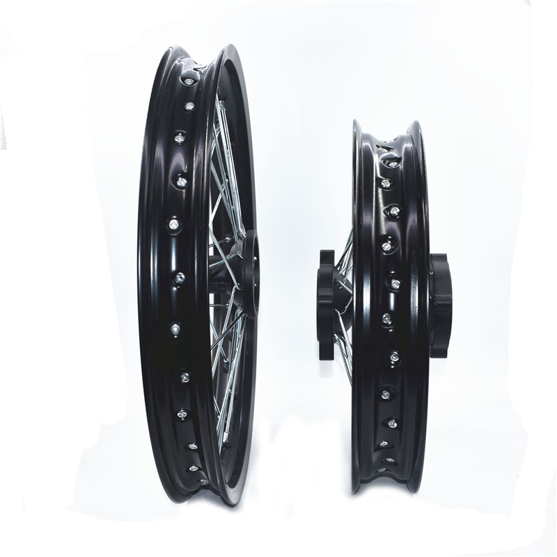 Llantas delanteras y traseras para motocicleta, llantas de aleación de aluminio de 1,60-17 pulgadas, 1,85-14 pulgadas, cubo negro para KLX CRF KTM Kayo BSE Dirt Pit Bike