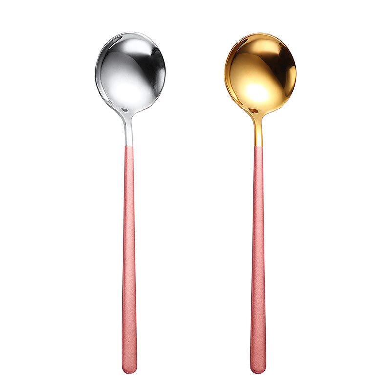 Ensemble de cuillères à thé à Long manche en or, 3 pièces, cuillères à thé en acier inoxydable de alimentaire, pour Dessert, café et crème glacée, accessoires de cuisine