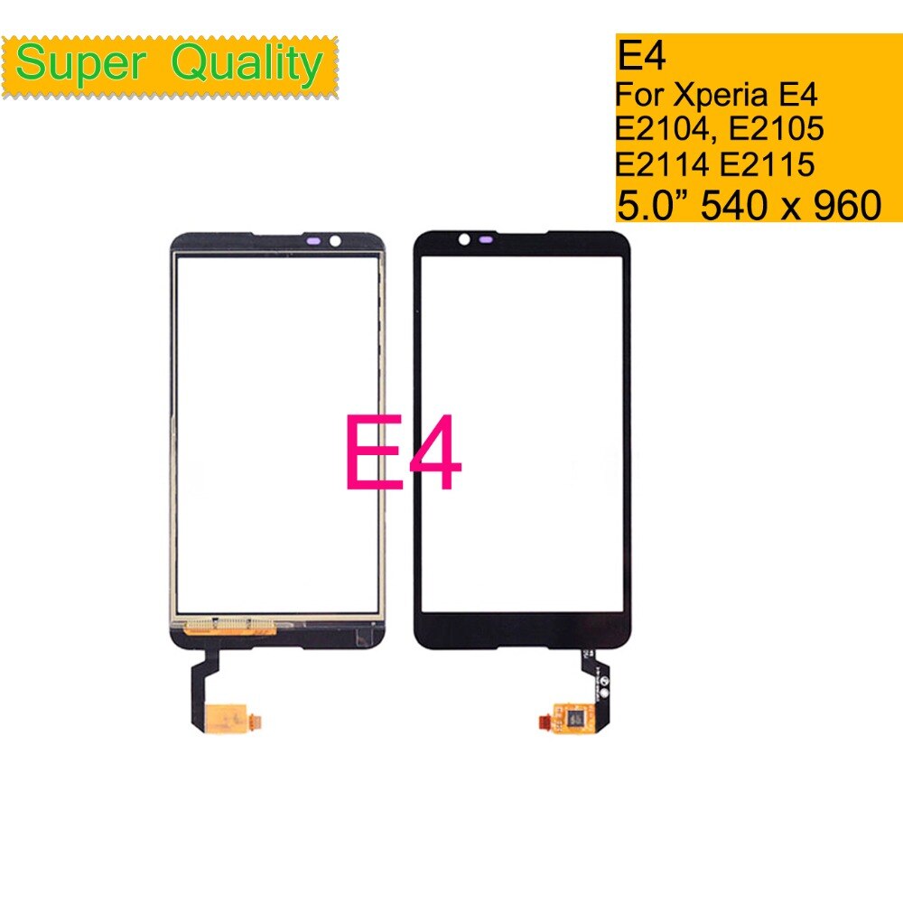 Touchscreen Voor Sony Xperia E4 E2104 E2105 Dual E2114 E2115 E2124 Touch Screen Digitizer Front Outer Glass Panel Sensor GEEN LCD