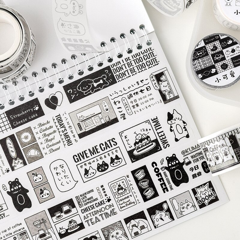Kleine Kleine Wereld Washi Tape Leuke Dieren Koffie Decoratieve Masking Tapes Voor Bullet Journal Plakboek Planner Diy Ambachten