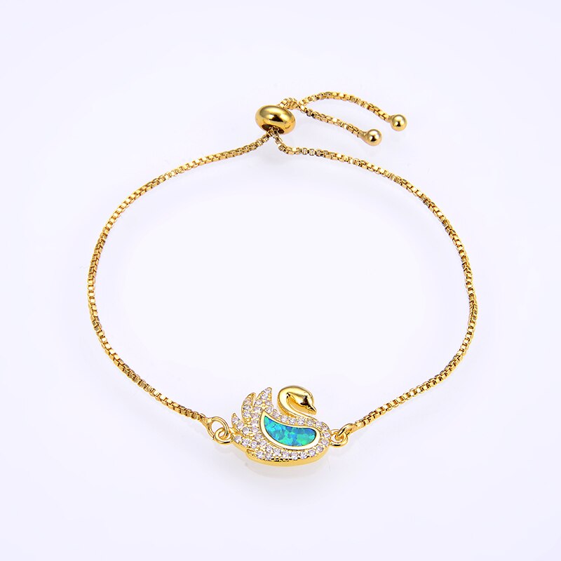 KAMAF-bracelet de cygne opale simple, à la , bijou de fête, couleur 4,: KK-DMB092-G-A4