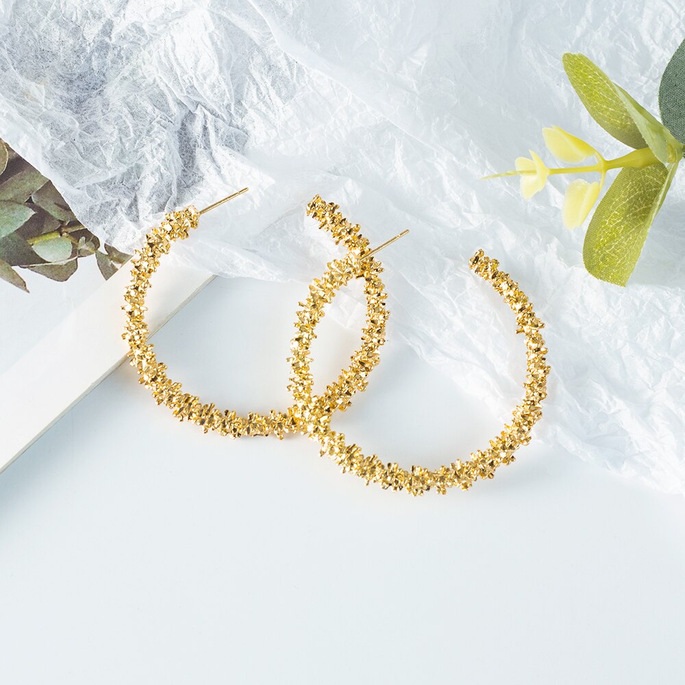 X & P Ronde Dangle Koreaanse Oorbellen Voor Vrouwen Geometrische Ronde Hart Gouden Oorbel Bruiloft Oorbellen sieraden: Gold 3