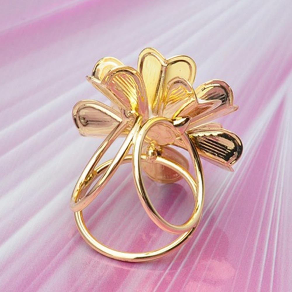 Korean Style Imitation Pearl Camellia Three-ring Scarf Buckle Color Black/White