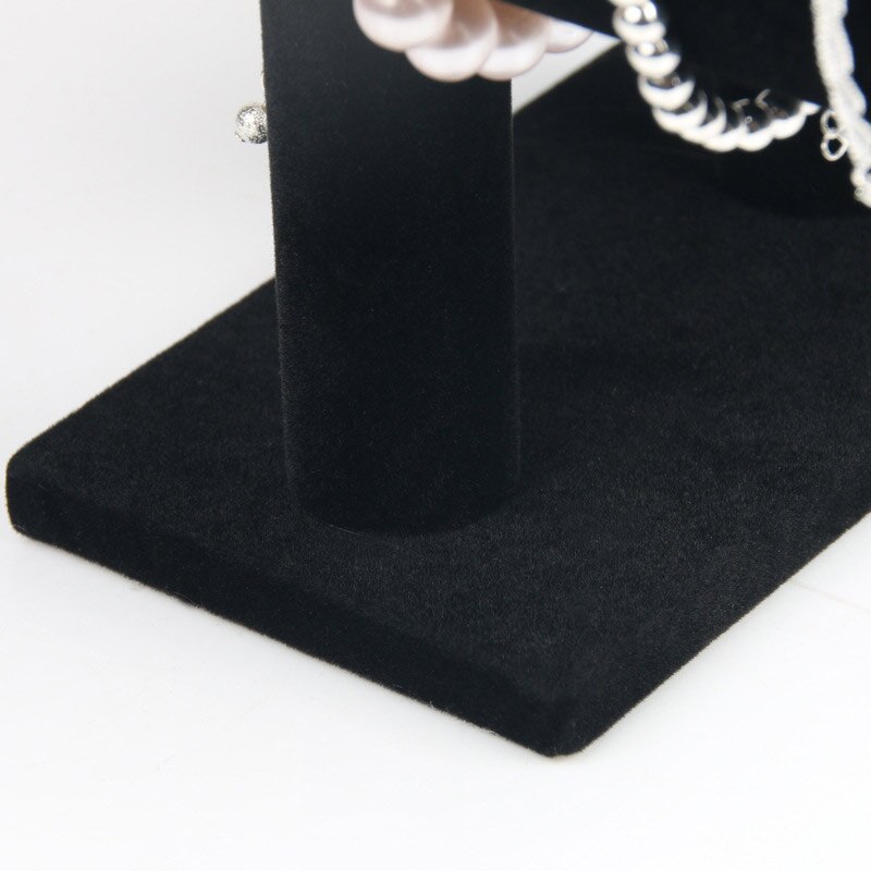 Portable Velvet/PU Leather Bracelet Bangle Necklace Display Stand Holder Watch Jewelry Organizer T-Bar Rack Health99
