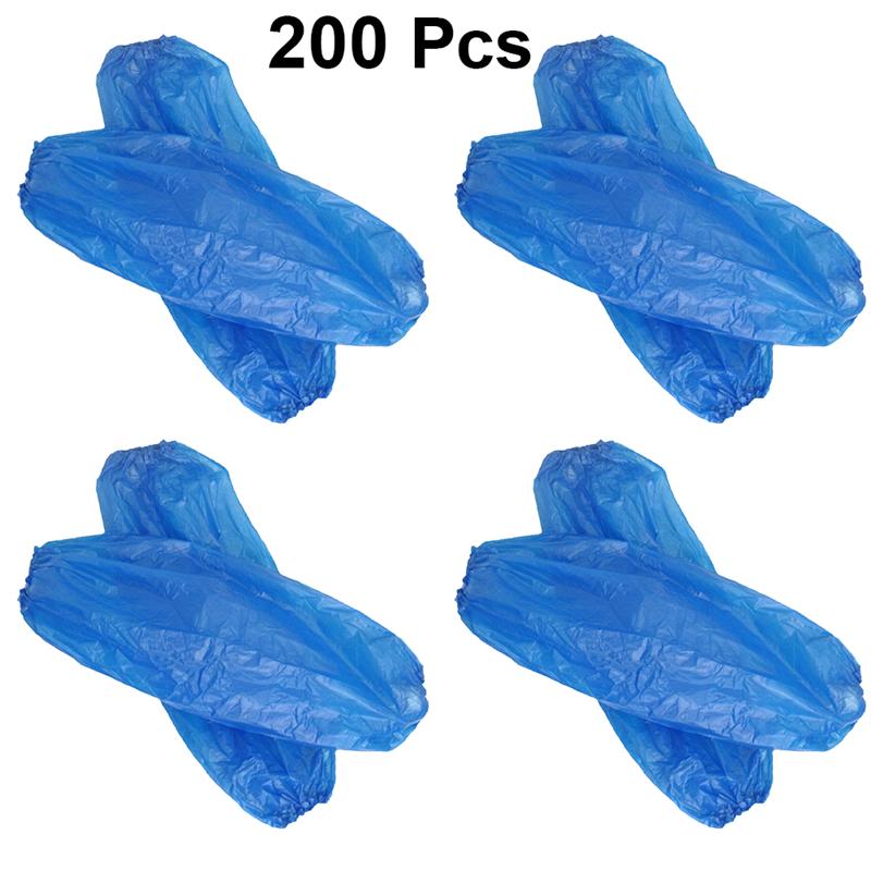 200 Stuks Wegwerp Plastic Oversleeves Waterdichte Protector Arm Mouwen Covers Cleaning Tools (Blauw 40*22)