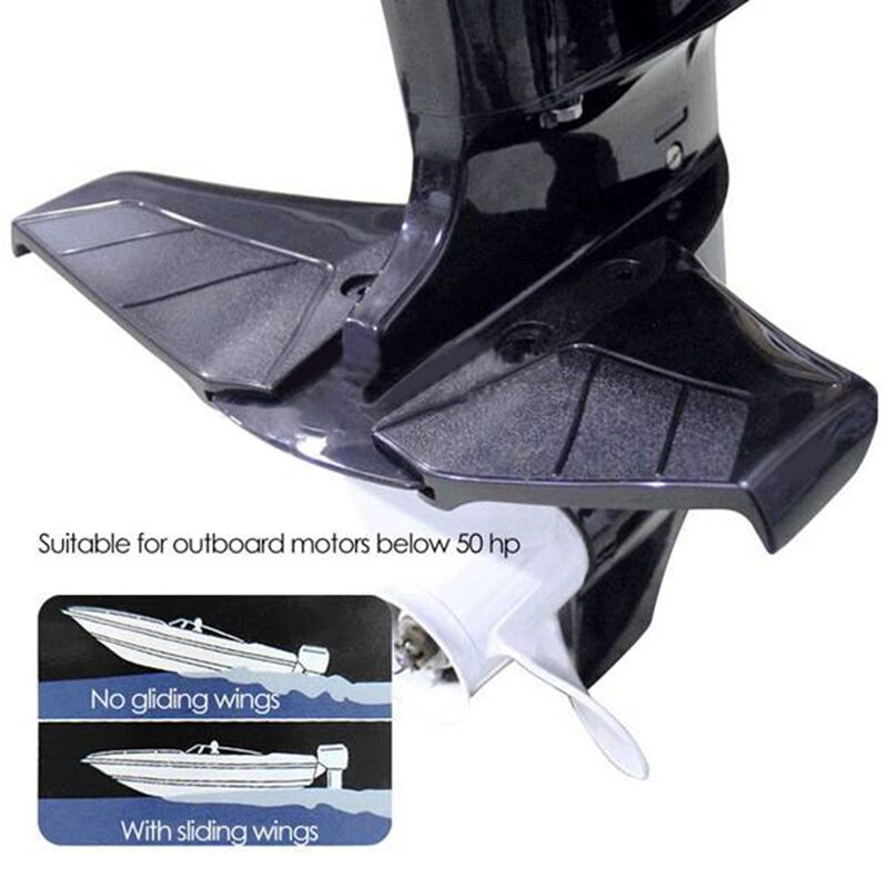 Boat Dual Fin Outboard Hydrofoil Performance Stabilizer for Boats Outboard Motor Up to 50 HP Marine Accessories