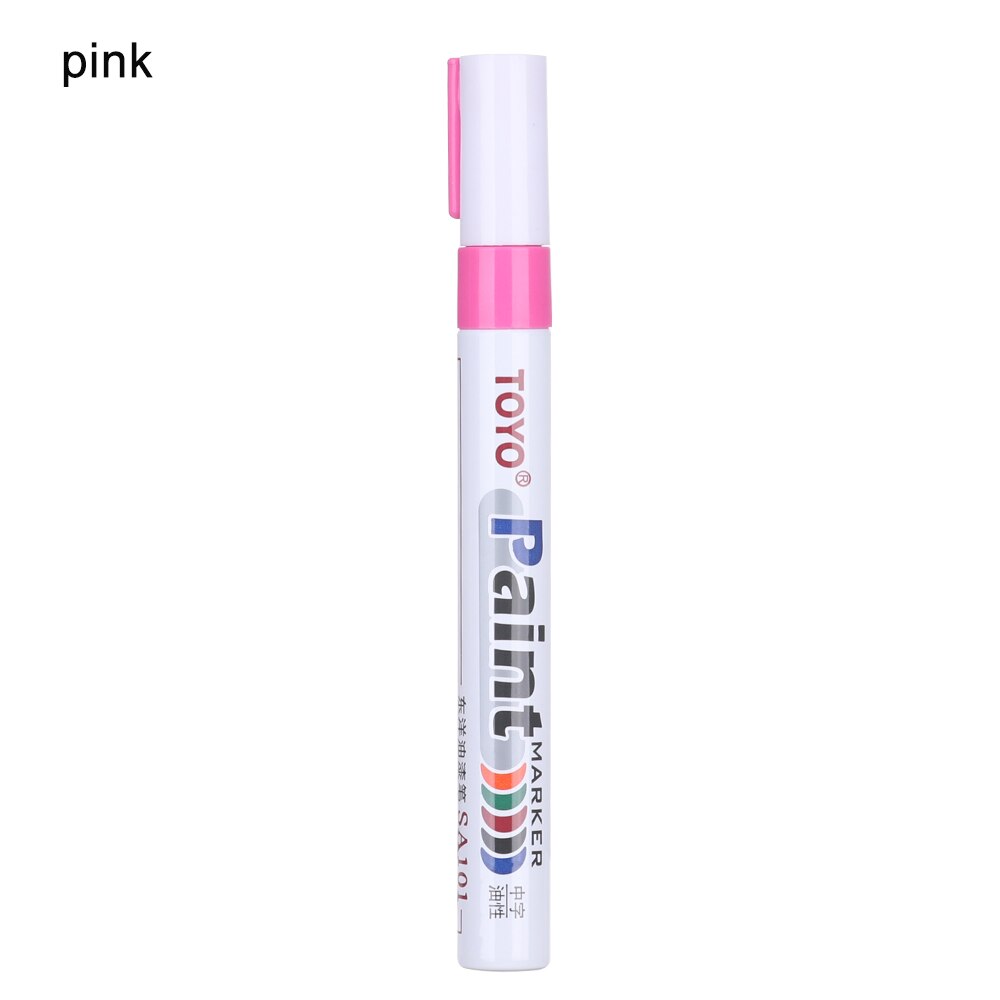 1PC Car Tyre Tire Permanent Paint Marker Pens Oily Markers Scratch Repair Multifunction Applicator Tool Touch Up Pen: pink
