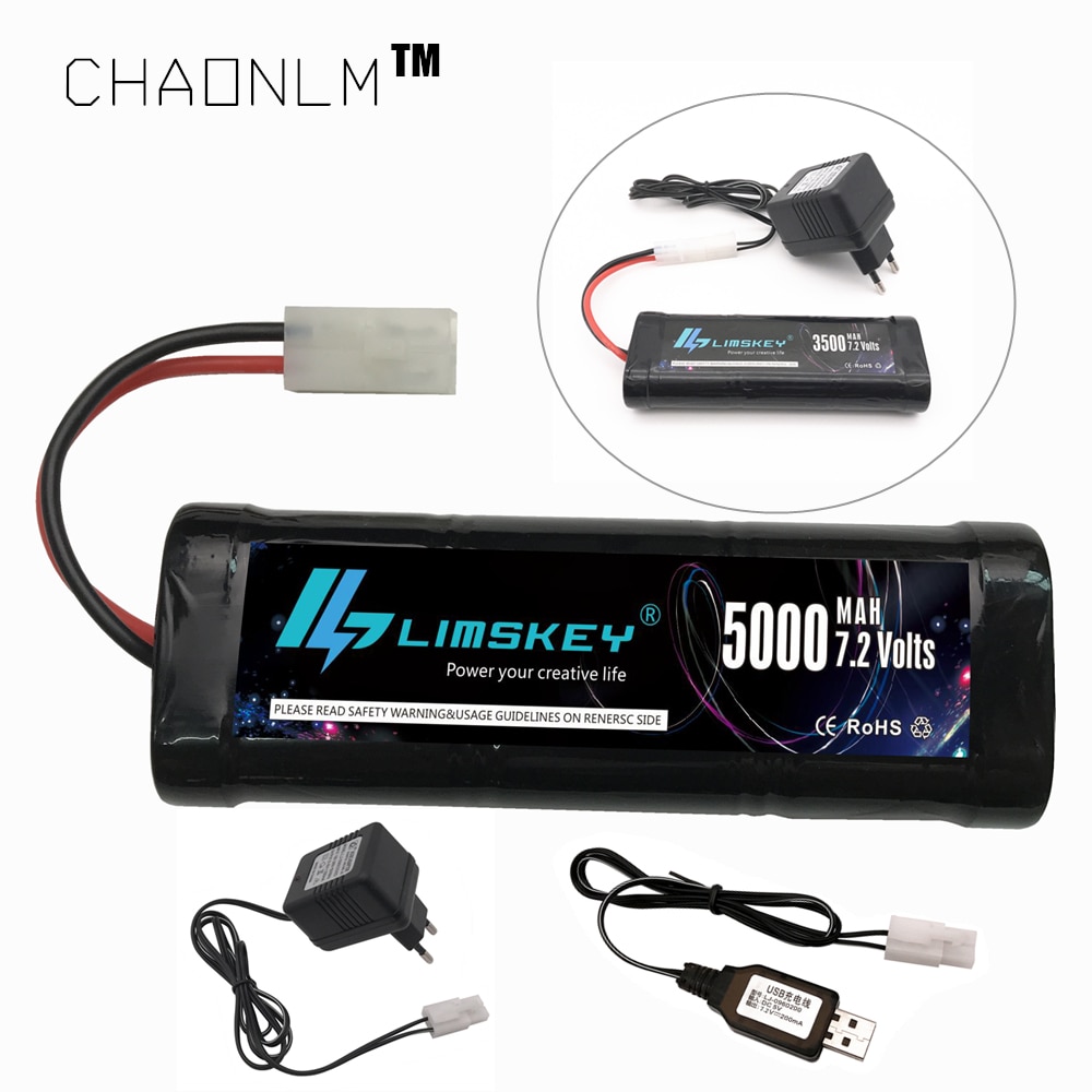 7.2V 5000mAh Ni-Mh SC batterij en 7.2 v lader voor RC speelgoed tank auto Vliegtuig Helicopter Met Tamiya connectors 7.2 v batterij