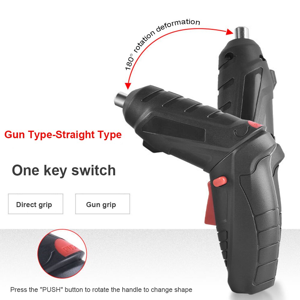 Electric Screwdriver Set with Light Cordless/Storage Box Multi-function Power Drill USB Rechargeable Power Tools with Bits