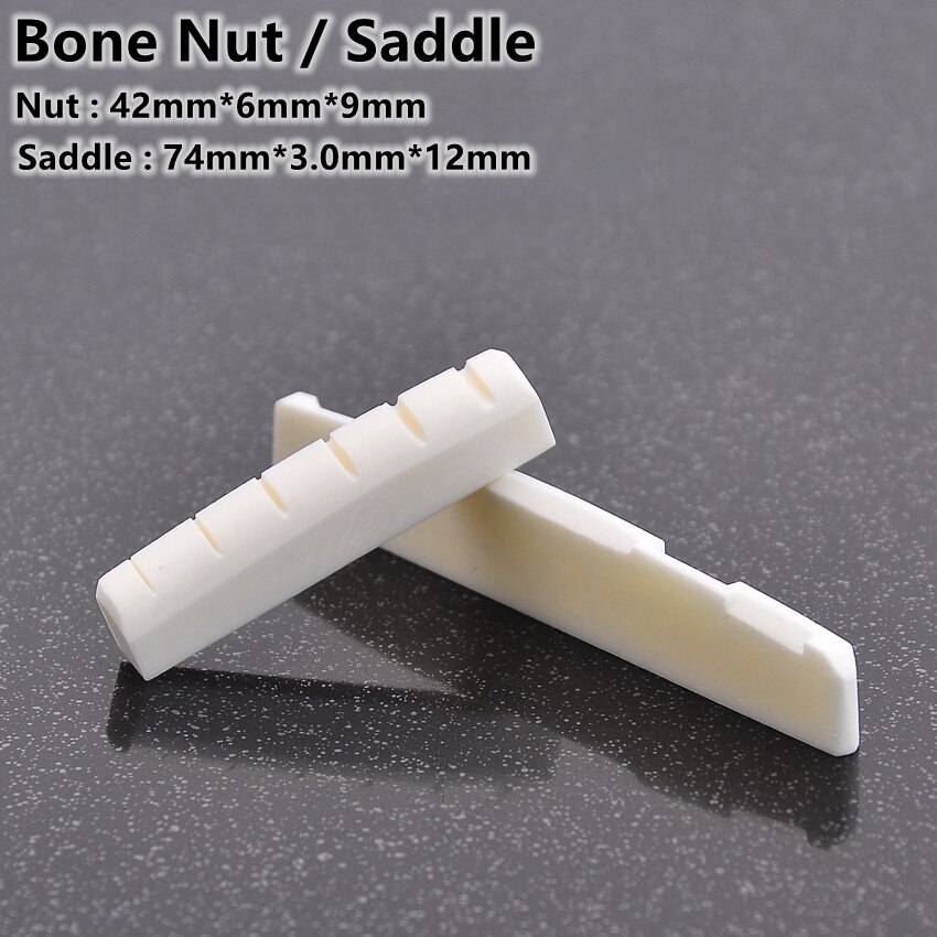 1pc 6 String Guitar Bone Nut and Bridge Saddle Made of Real Bone for acoustic/ electric guitar parts and accessories: Blue