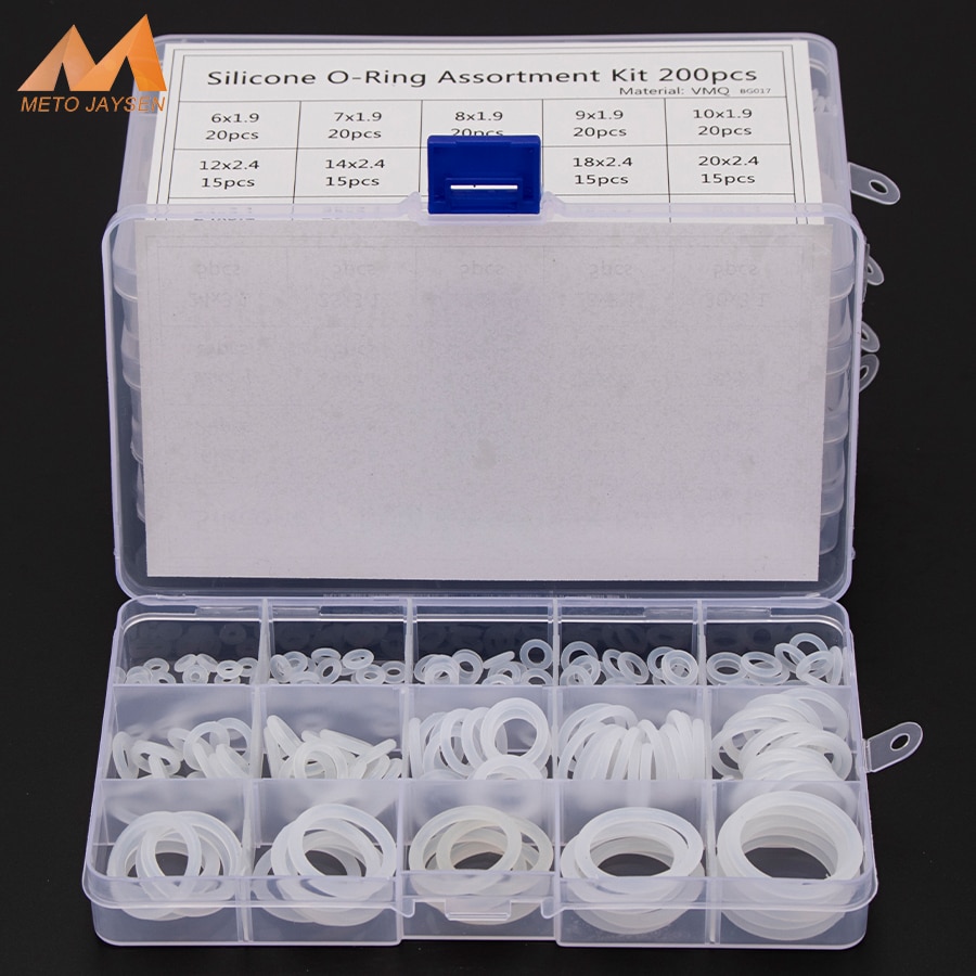 150-225pcs silikonowe VMQ białe uszczelniające o-ringi OD 6mm-35mm CS1mm 1.5mm 1.9mm 2.4mm 3.1mm trwała uszczelka O pierścienie zestaw asortymentowy S5