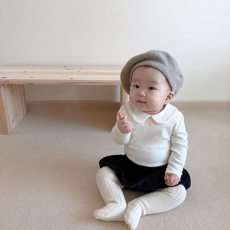 Herfst Kids Meisjes Shirts Turn-Down Kraag Bloemen Dot Effen Kleur Lange Mouwen Blouse Kinderen kleding E1900