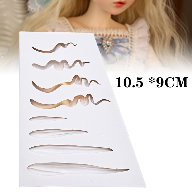 Hair Styling Silicone Mold 3D Doll Clay Hair Making Mold DIY Fondant Cake Clay Modeling Mold Tool Handicraft Supplies Reusable