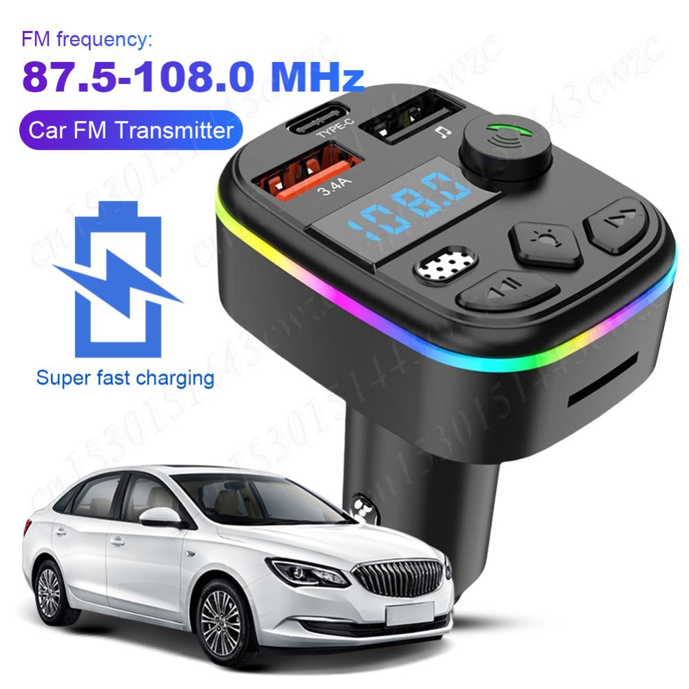 Auto Fm Zender Auto Mp3 Speler Bluetooth5.3 Ondersteuning Tf Kaart U Schijf Handsfree Mp3 Speler Radio Mp3 Speler Adapter Autolader