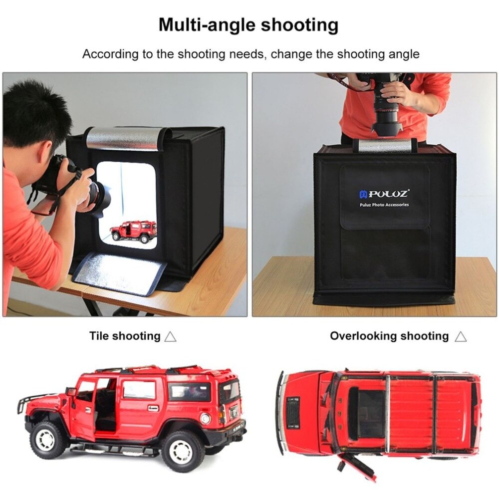 PULUZ 40*40cm Light Box Mini Photo Studio Photography Box Foldable Softbox LED Photo Lighting Studio Shooting Tent Box Kit