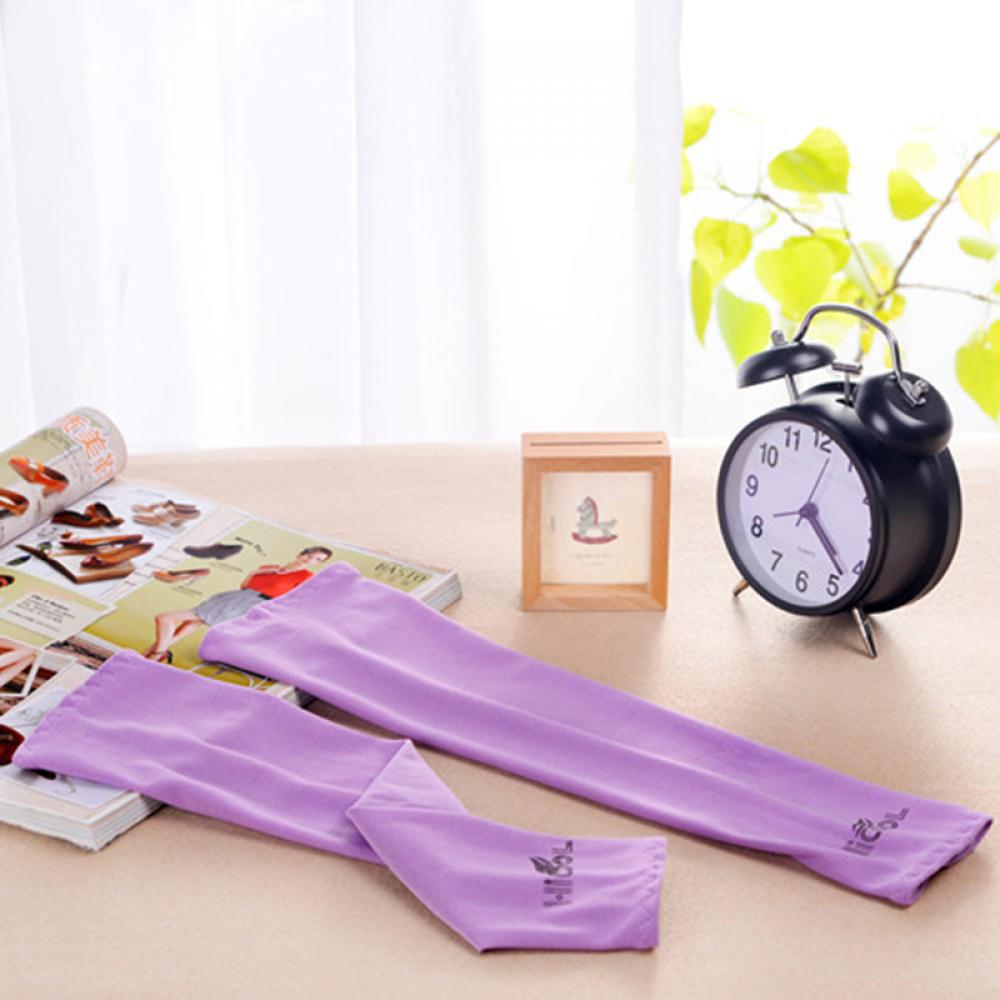 1 par sommersol nyttig beskyttelse ærmevarmere cykel cykel golf uv arm ærmebetræk cn: Lilla