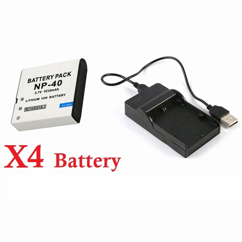 Batterie 1850mAh NP-40 NP40 pour Casio EX-Z30 Z40 Z50 Z55 Z57 Z400 Z750 Z850 FC100 KOMERY 4K, caméra caméscope, chargeur pour NP 40: Autre