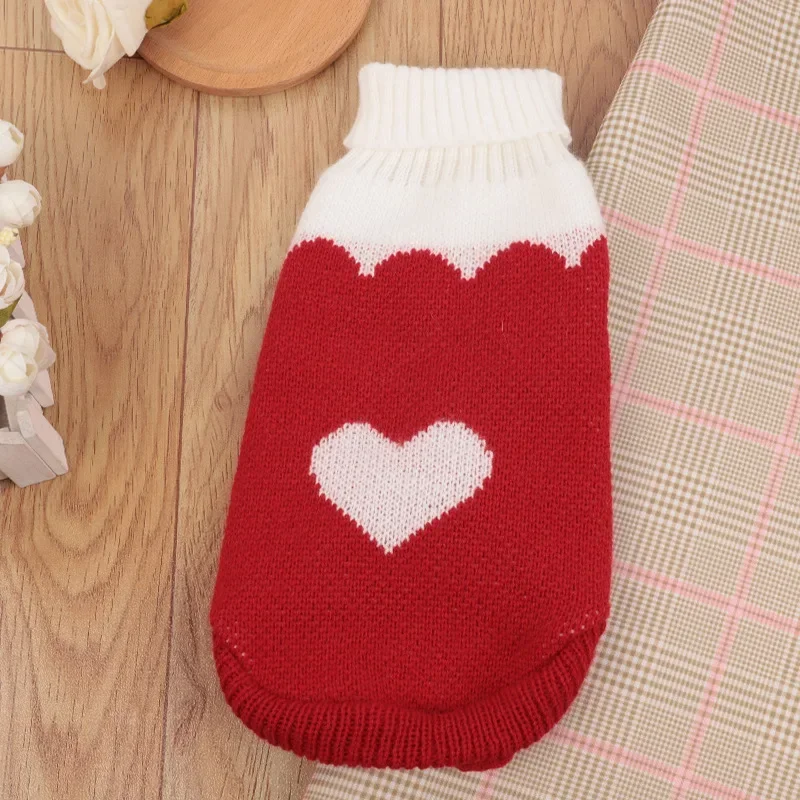 S-2XL col roulé chat pull tricoté pull chat pull de noël pour chats petits chiens hiver Sphinx chat vêtements Costumes pour animaux de compagnie: S / WHITE