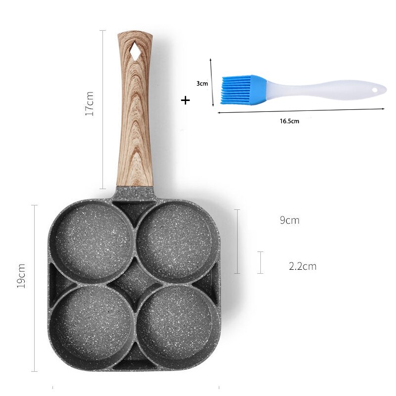 Poêle à œufs - ROLEADER - Mini Omelette Pot - 4 Trous - Antiadhésive - Sans Huile - Maison