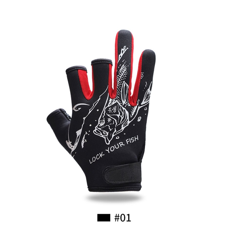 Fiskehandskar m/l/xl storlek skuren trefingerhandskar slitstarka fiskehandskar: Vit / L