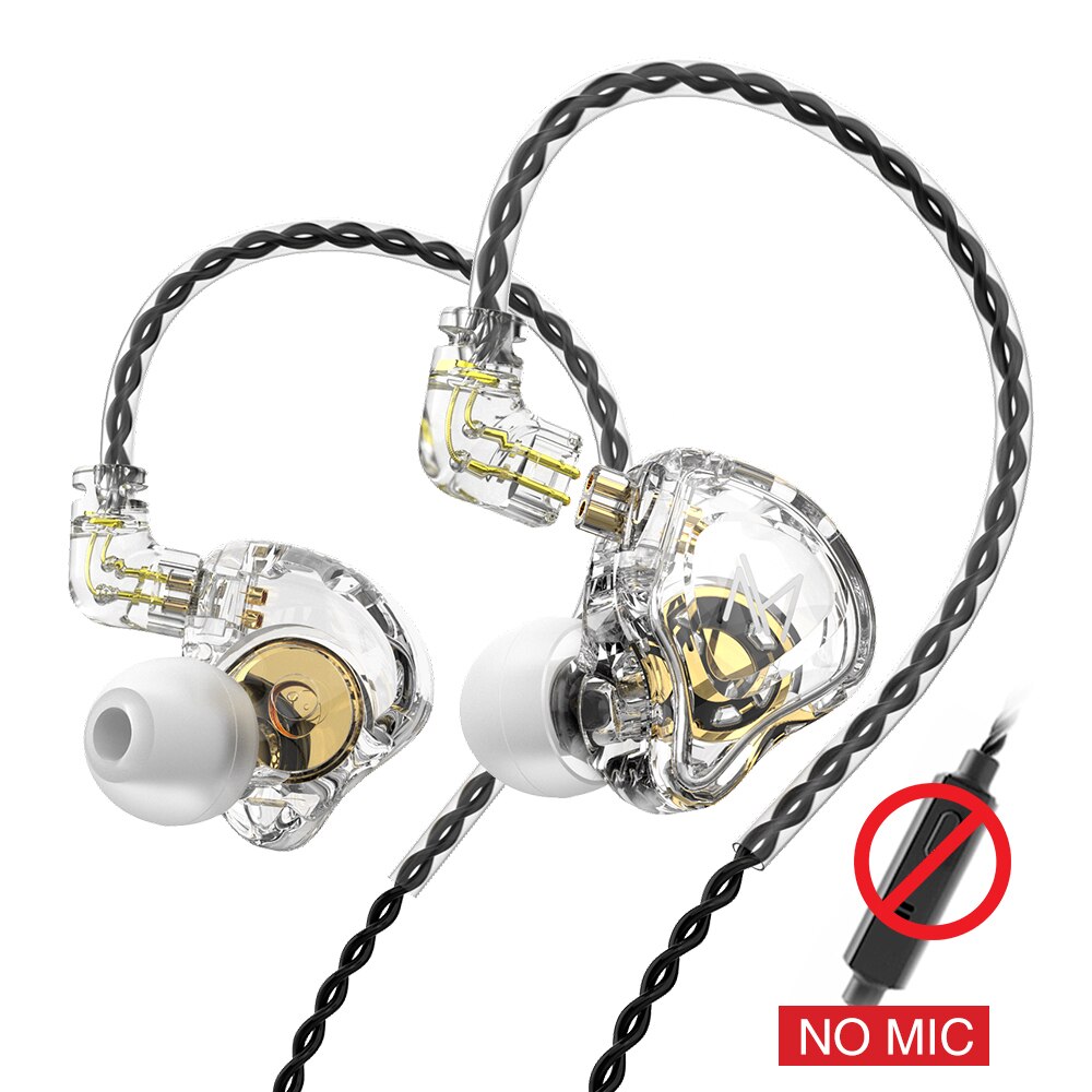 Trn  mt1 hifi in-ear-kopfhörer, dj-monitor-kopfhörer, ohrhörer, dynamischer sport-kopfhörer mit geräuschunterdrückung, iem-headset, kz edx  ed9 trn  ta1 m10 st1: Klar, kein mikrofon