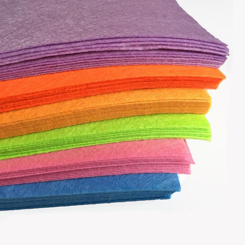 40Pcs/lot handmade felt fabric 15x15cm DIY Toys Colorful Manual Felt Cloth Polyester Square Hand Craft feltro