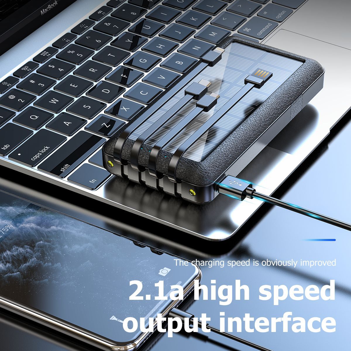 80000Mah Solar Power Bank Snel Opladen Externe Batterij Draagbare Power Bank Met 3 Oplaadkabel