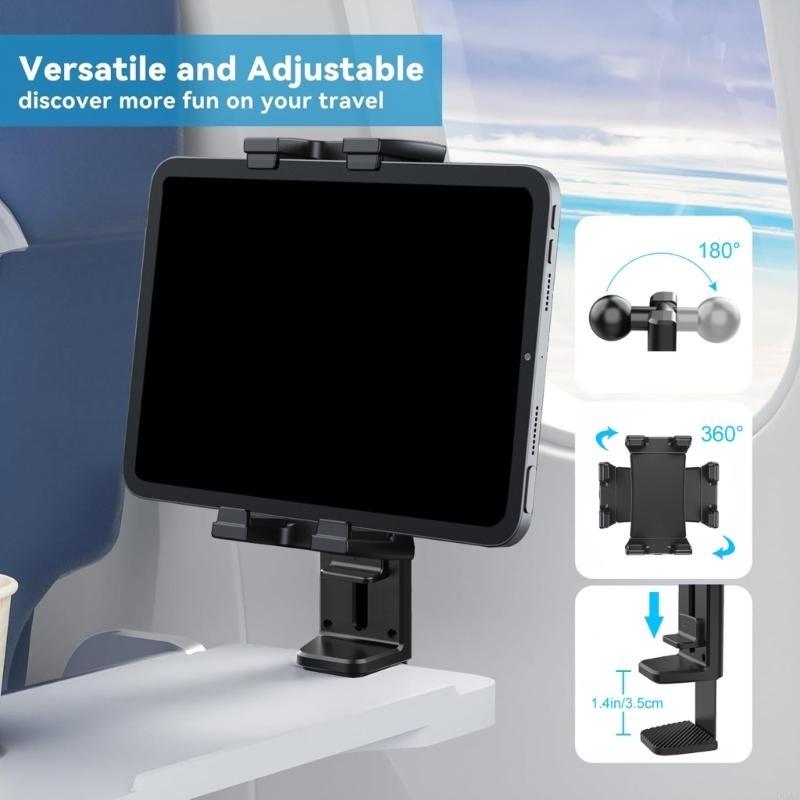 Multifunktionellt reseställ för surfplattor, justerbart visningsställ för smartphone, skrivbord för flygplan, säkert och stabilt stöd