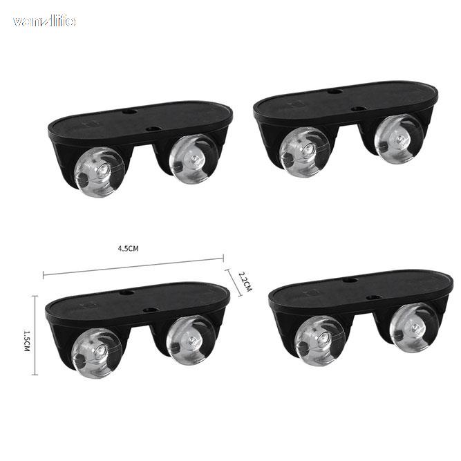 Vanzlife-Rodillo adhesivo para el hogar, caja de almacenamiento, caja de almacenamiento, cesta de almacenamiento, ruedas inferiores, Universal, unidireccional: Black