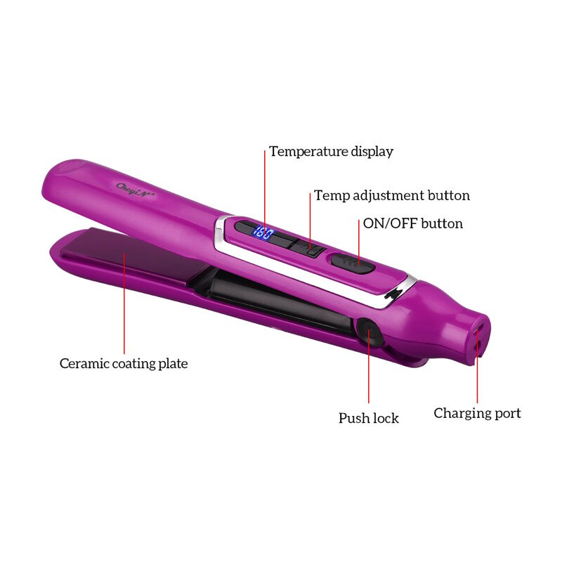 Rolo de ondulação do cabelo sem fio automático curler mini recarregável ferro liso profissional cerâmica alisador cabelo styler