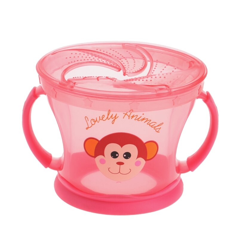 Soft Food Bowl Children Snack Spilled Cup Leak Proof Baby Snack Box Container: Red