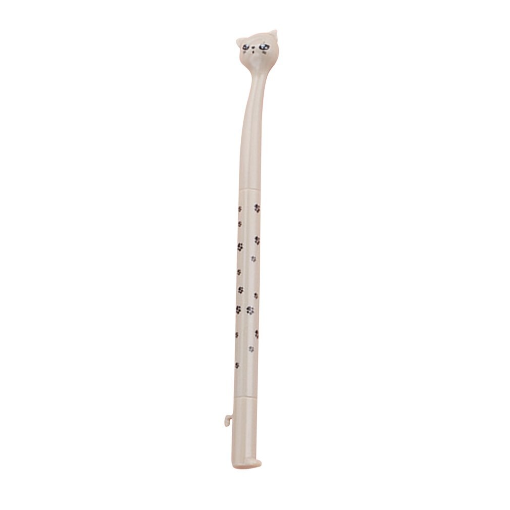 Vit Högbenad Katt Kulspetspenna - Student, Kontorsmaterial - Svart Bläck 170mm: Vit