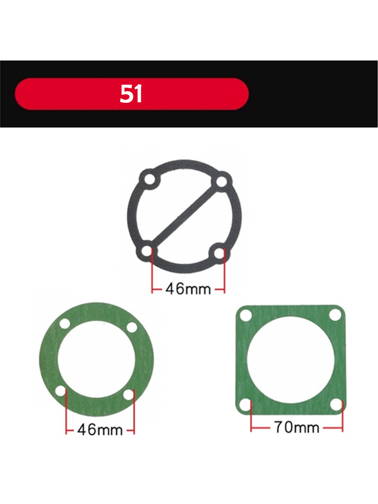 1 set/3pcs Paper Pad Clip Steel Sheet Air Compressor Cylinder Head Base Valve Plate Sealing Gasket Washers: WHITE