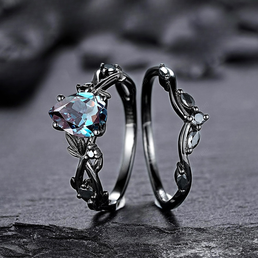 Anillos de circón de lujo para mujeres y niñas, anillo de compromiso de cristal para boda, anillos de dedo de acero inoxidable ajustables para , de joyería: 11 / Negro