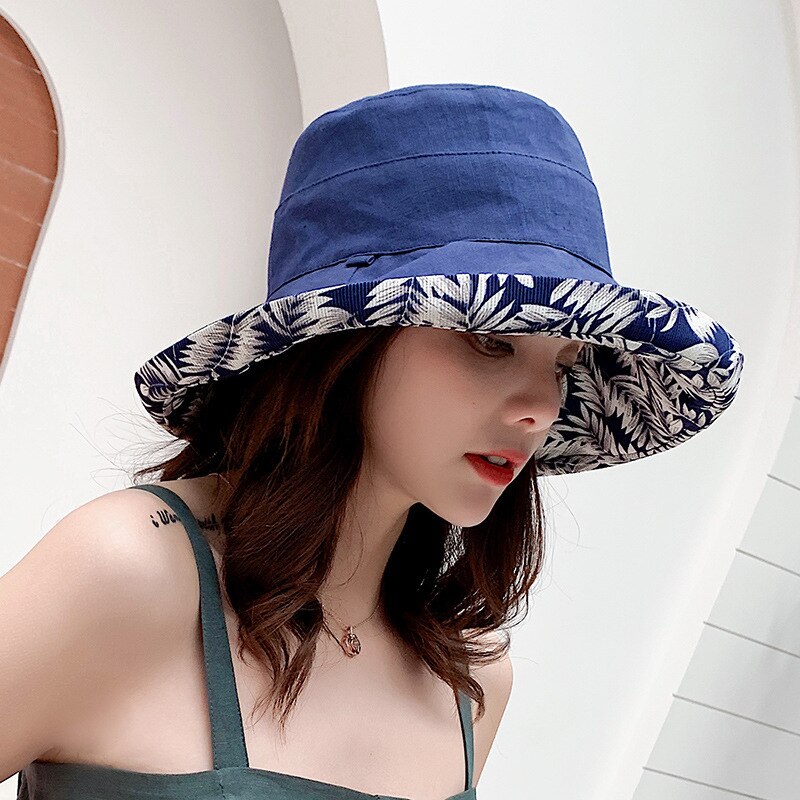 neue Fischer Kappe Weiblichen Sommer Ich bin Freien Sonnenschutz Sonnenschirm Kappe Koreanische Freizeit doppelseitige Topf Kappe Baumwolle Kappe