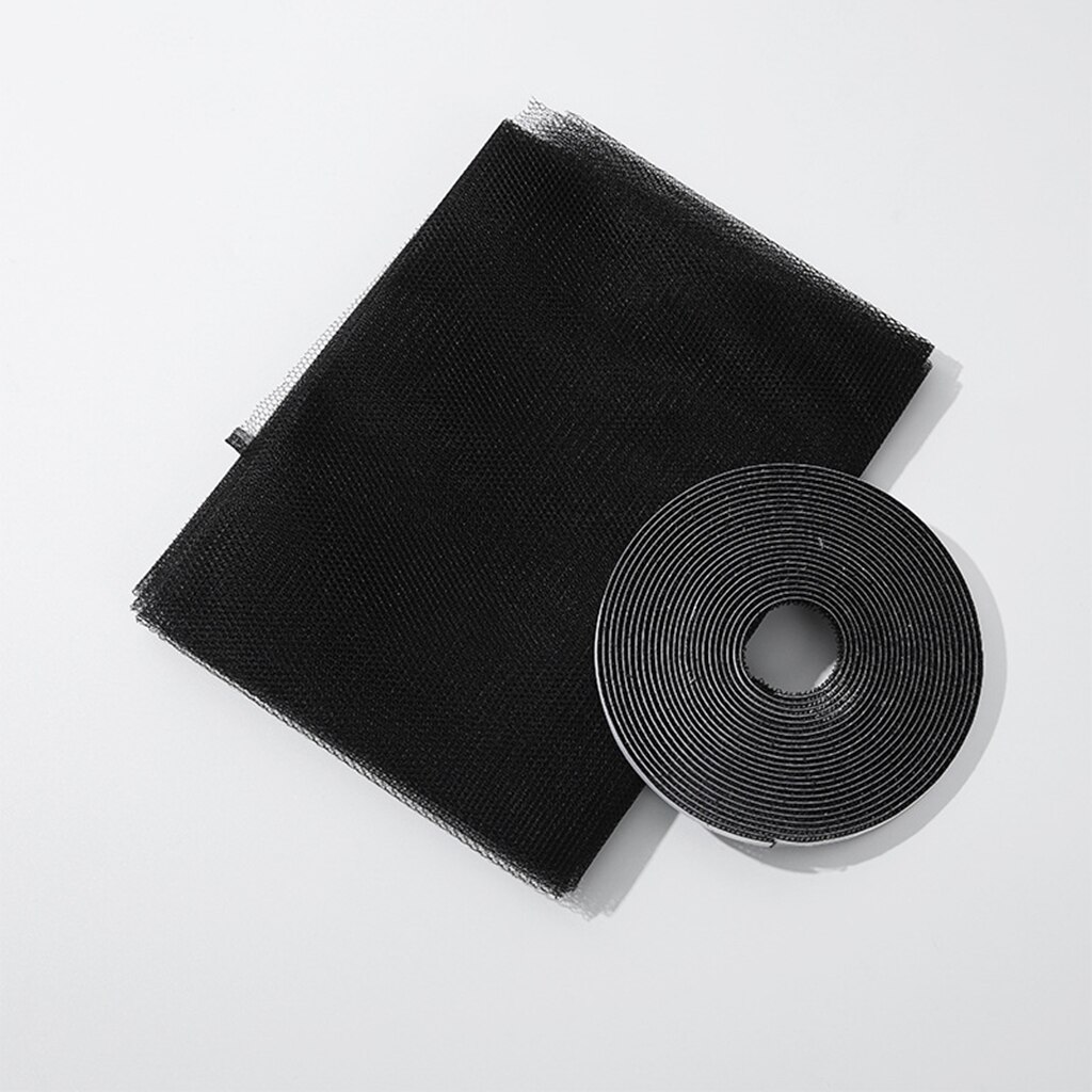 Self-Adhesive Window Fly Screen Mosquito Net for Windows DIY Size: Black 1.3x1.5m