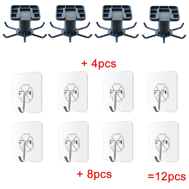Køkkenarrangør og opbevaring opvaskeafløb bestikvask arrangør køkkenstativ organisation køkkentilbehør opbevaringsstativ 360: Blå -4 stk