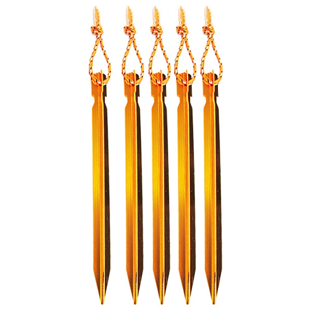 5 stücke Heringe 18cm Aluminium Zelt Stake mit Seil Im Freien Zelt Nagel Peg Camping Wandern Ausrüstung Reisen Zelt zubehör: 5pcs Gold