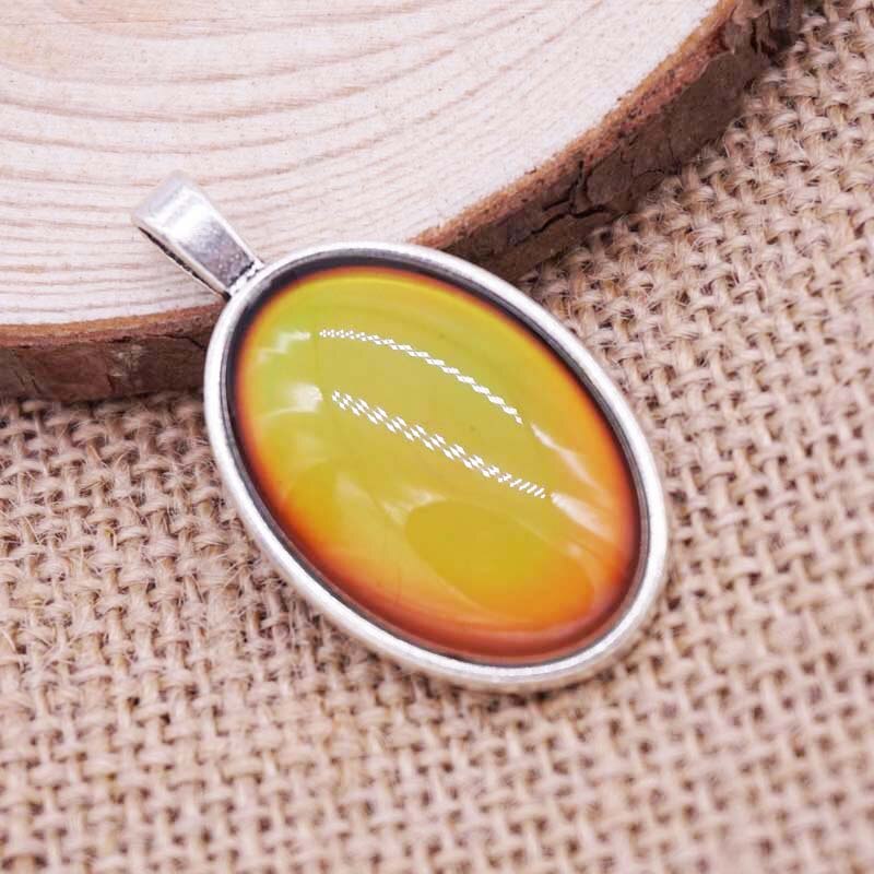 Unique! Newest Round Alloy Pendant Changing Color According To Temperature Mood Necklace Pendants: 8