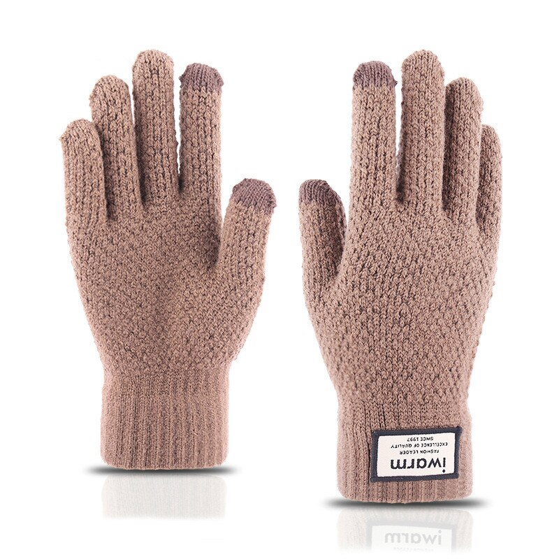 Gants tricotés pour hommes, hiver, , moufle épais et en laine et cachemire, solide, pour les affaires, automne