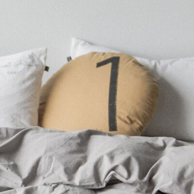 Cotton Numbers Pillow Nordic Back Cushions Neck Support Soft Round Home Office Chair Bedding Pillows Baby Kids Room Decor: Yellow 1