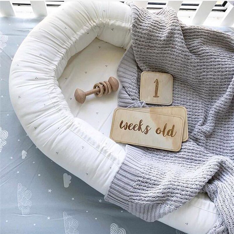 Scandinavische Stijl Houten Baby Verjaardag Gedenkteken Milestone Kaart Pasgeborenen Fotografie Props Accessoires Foto Schieten Photographyprops