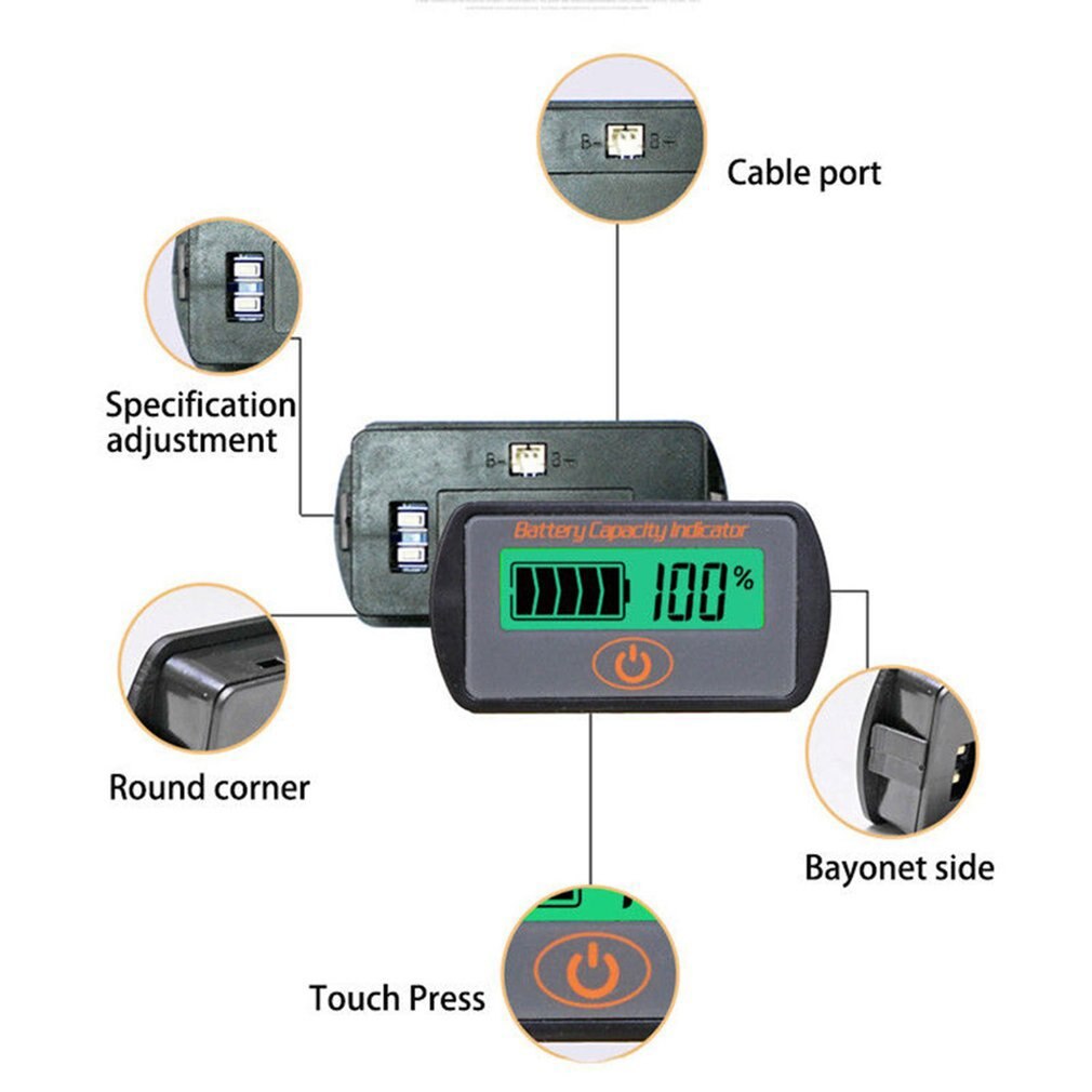 Compteur de pourcentage de batterie au plomb 12 V, voltmètre, affichage de la quantité électrique, fonction de mémoire de mise hors tension