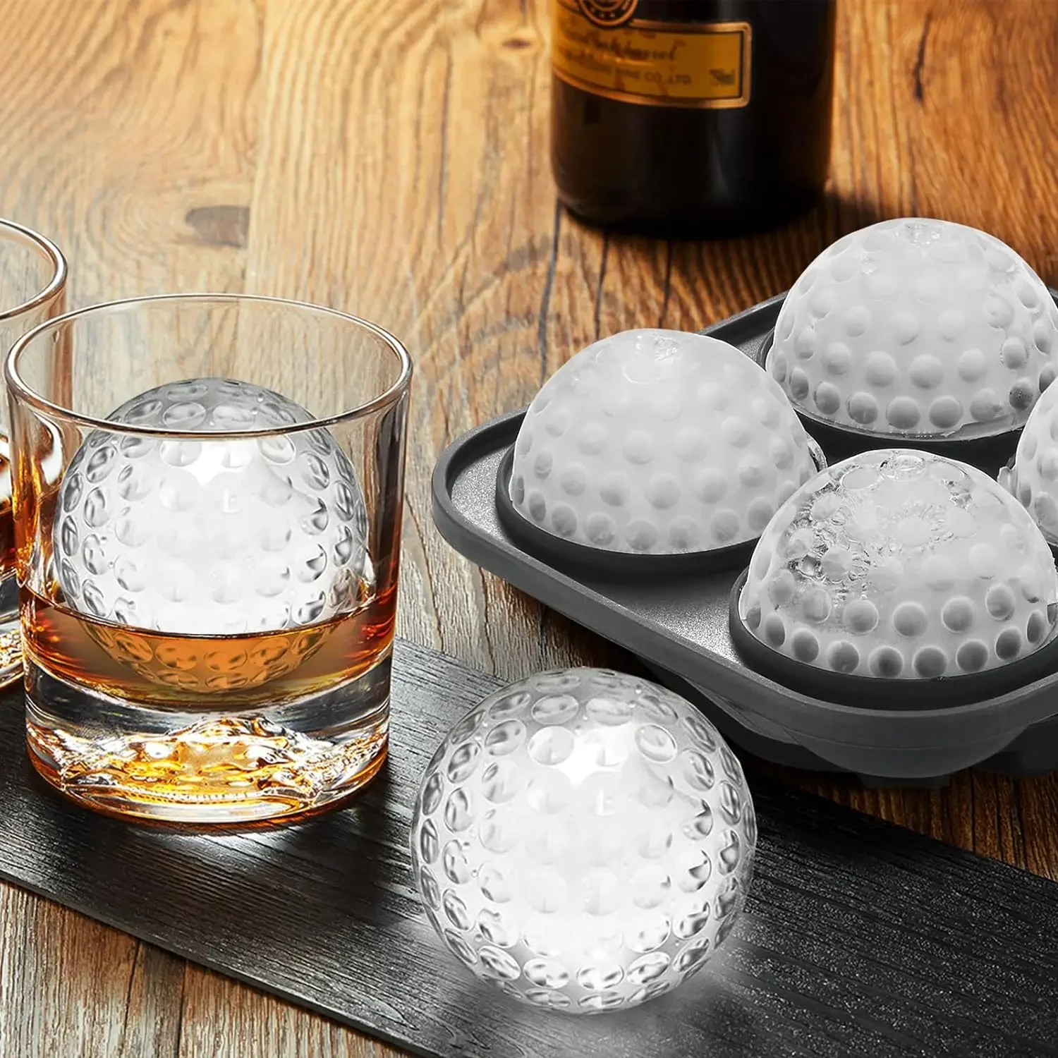 1/3/5PCS Ice Cube Mold 3D Golf Ice Puck Hockey Tray Mold Whiskey Silicone Ice Box Silicone Ice Tray Ice Hockey with Funnel