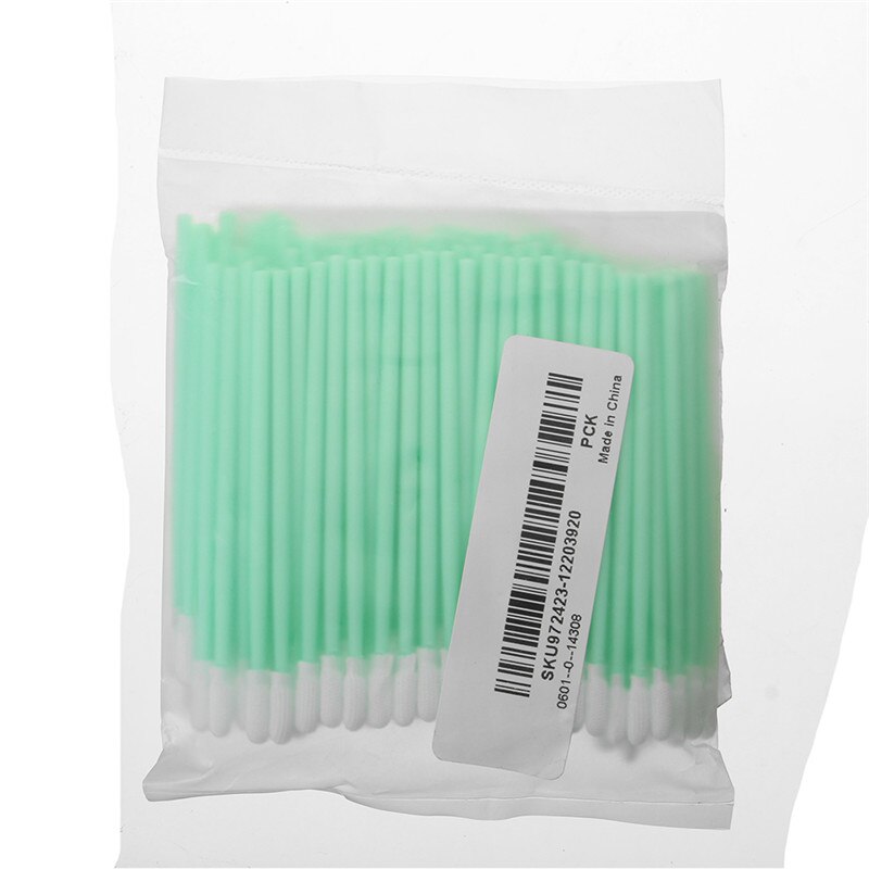 100Pcs Polyester Wattenstaafje Sticks Microfiber Cleaning Hoofd Wattenstaafje Solvent Printer Optische Apparatuur Schoonmaken Tool